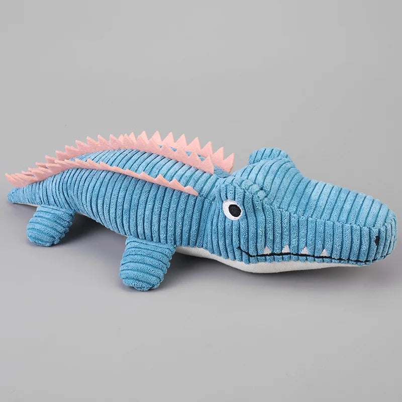 Crocodile interactif en velours côtelé