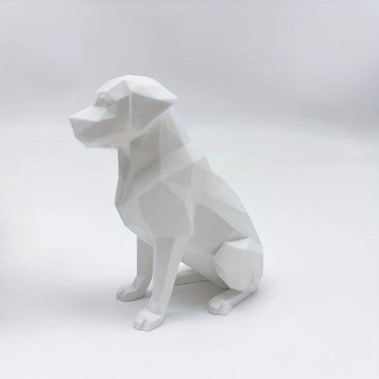 Geometric Black Dog Sculpture