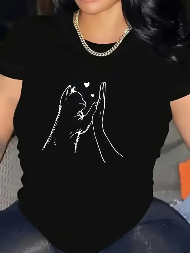 חולצה מקסימה של Cat Paw Heart