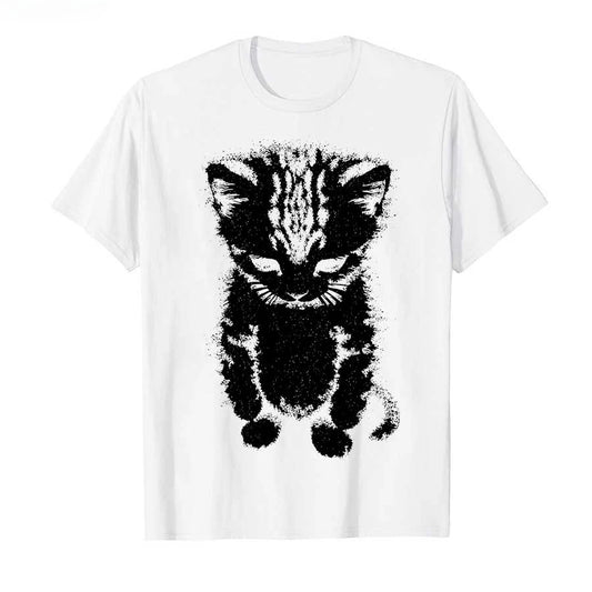 Sad Kitten Cotton Graphic T-Shirt