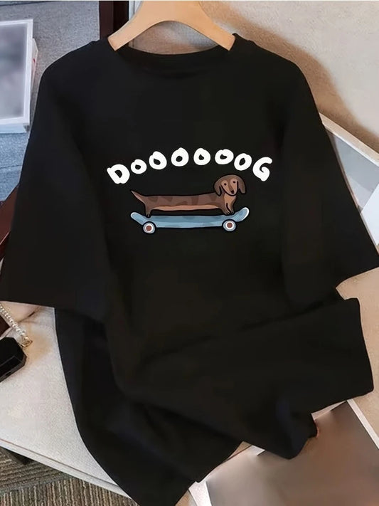 Dachshund Skateboarding Design Shirt