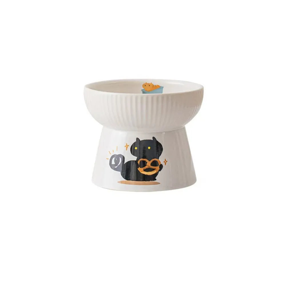 Cute Ceramic Cat Bowl Non-Slip