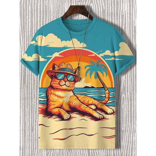 3D Cartoon Cat Animal T-Shirt