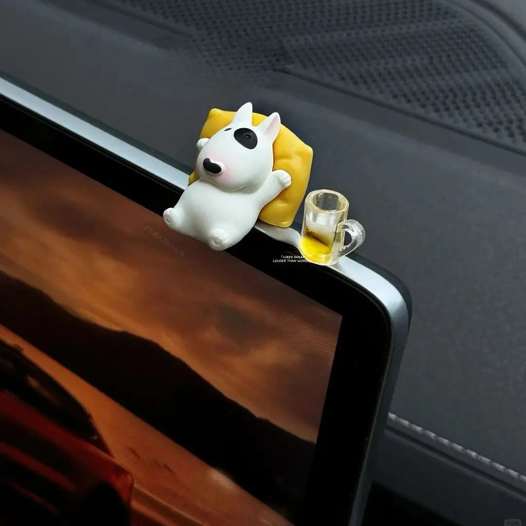 Sleeping BullTerrier Dashboard Ornament