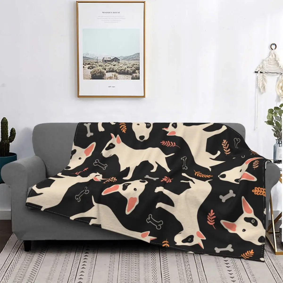 BullTerrier Pattern Throw Blanket
