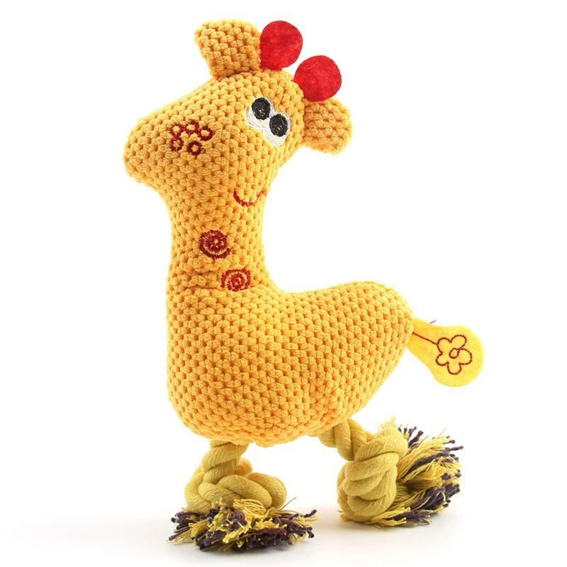 Knitted Sika Deer Plush Dog Toy
