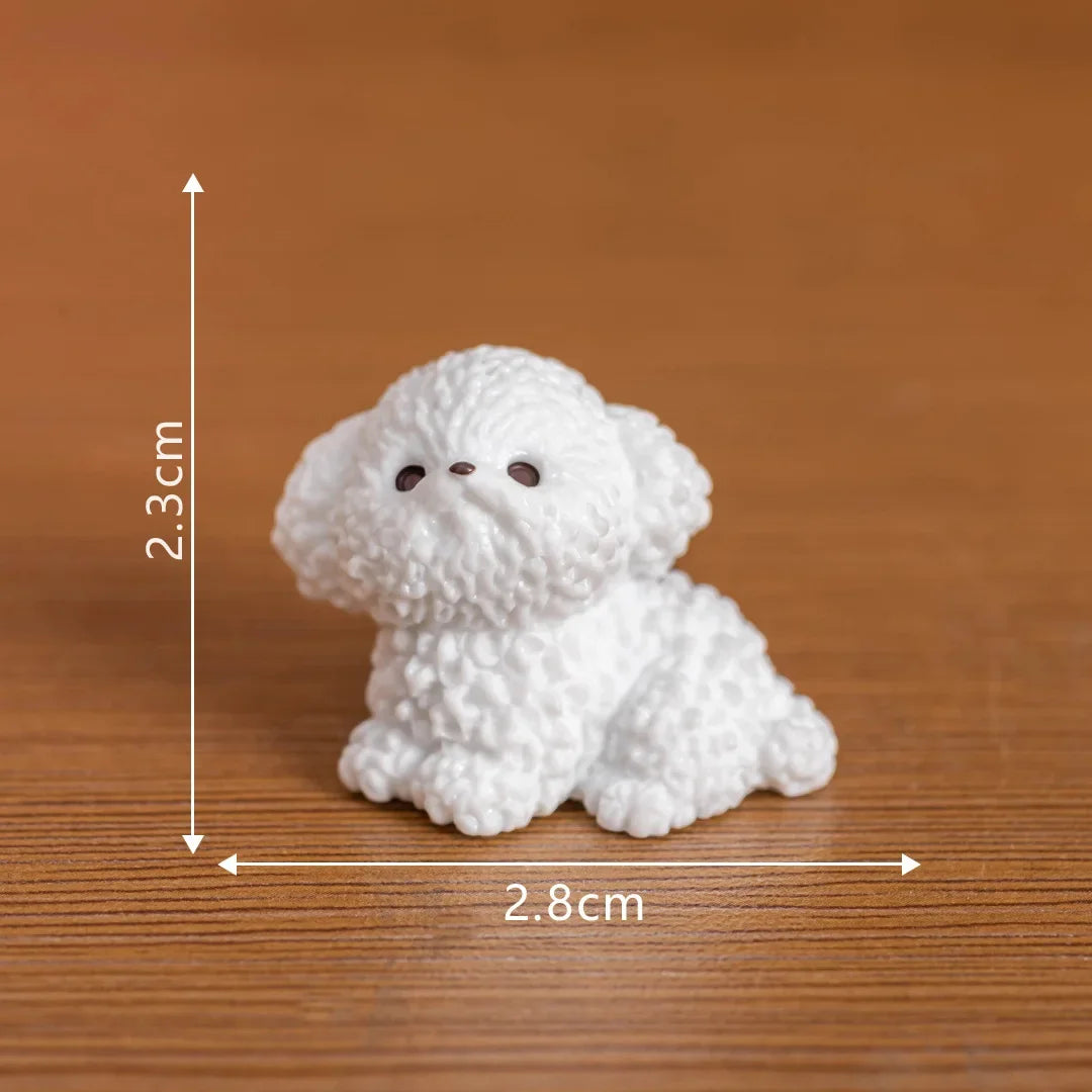 Tiny Fluffy Poodle Figurines
