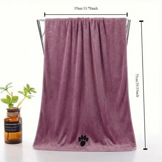 Ultra-Absorbent Paw Print Pet Towel