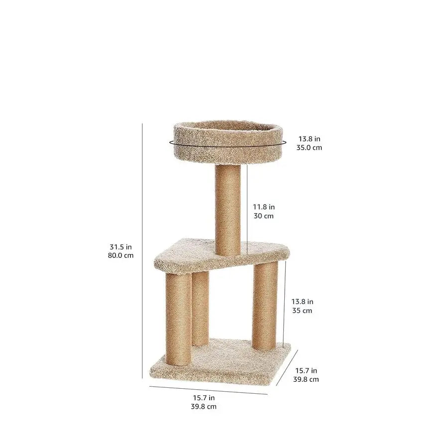 Basics Cat Tree Tower Scratching