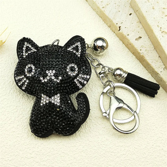 Porte-clés chat mignon noir