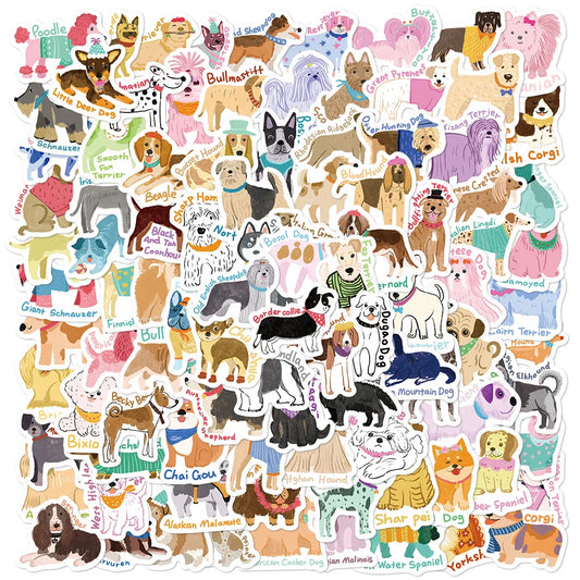 Adorable Cartoon Dog Stickers Pack