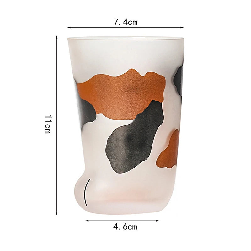 Tazza in vetro con zampa di gatto
