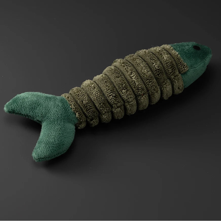 Jouet pour chat en peluche poisson interactif
