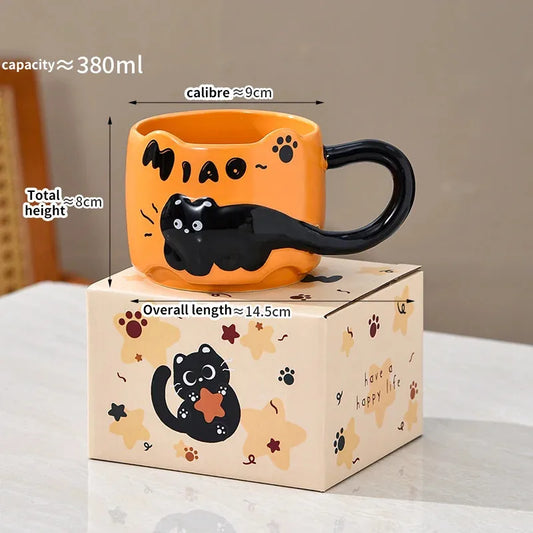 Black Cat Cute Mug Coffee