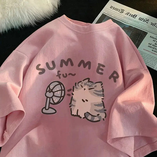 Camisa de humor de gato de verano