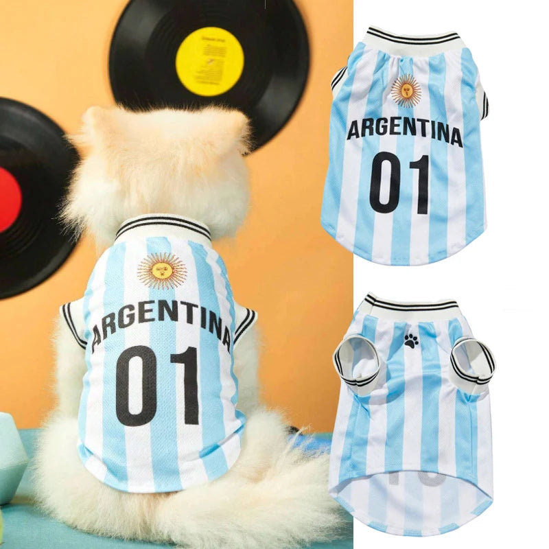 Argentina Dog Soccer Jersey