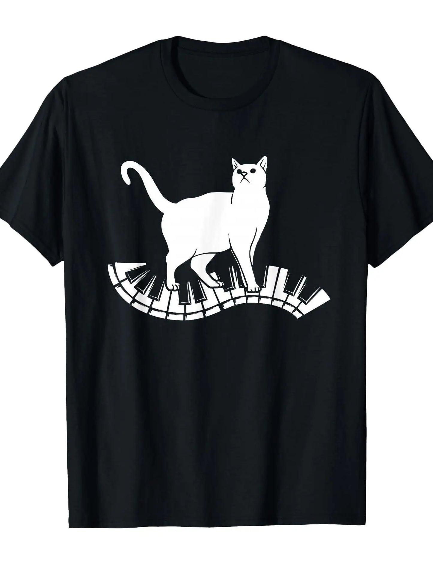 T-shirt drôle de chat de piano