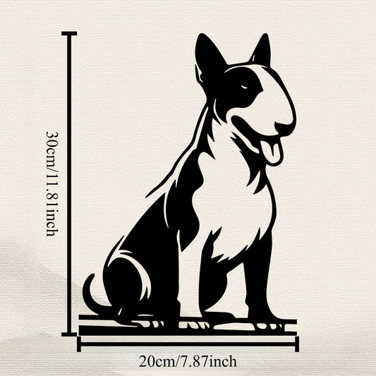 Bull Terrier Metal Wall Art with Black Cutout Design