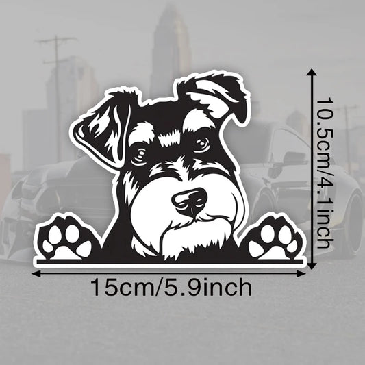 Peeking Dog Car Decal