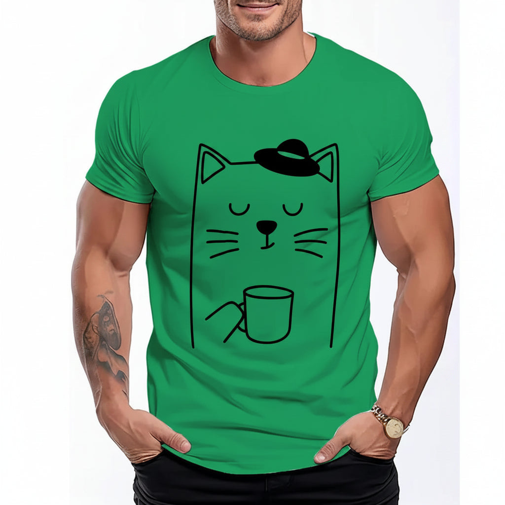 Minimalist Coffee Cat T-Shirt