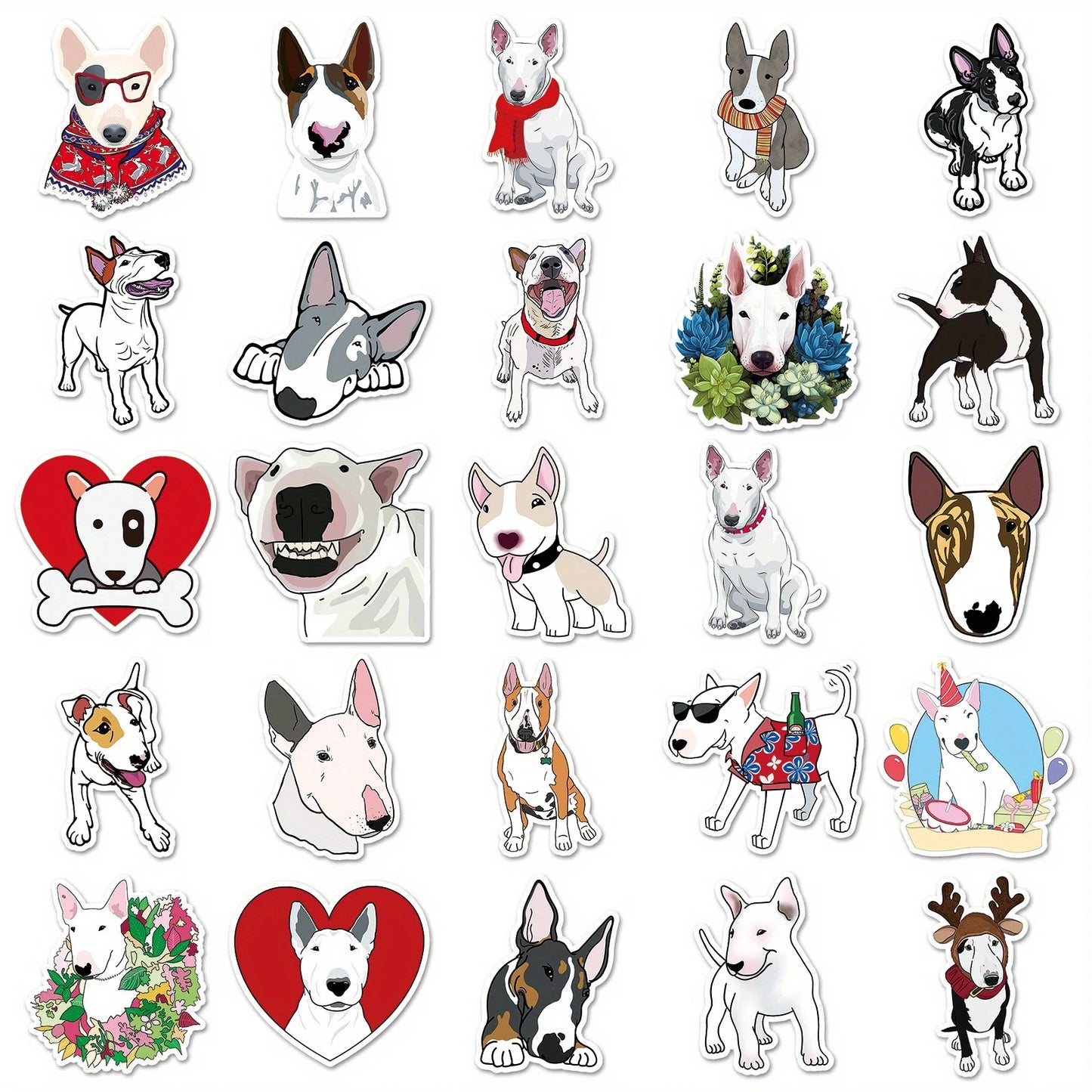 50pcs Bull Terrier Decals