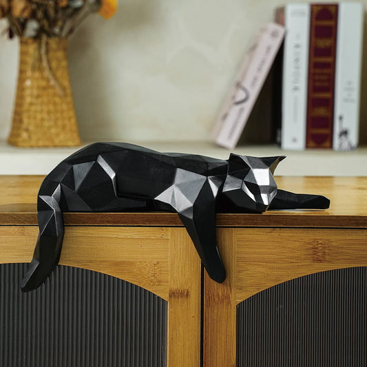 Cat Statue Geometric Decor