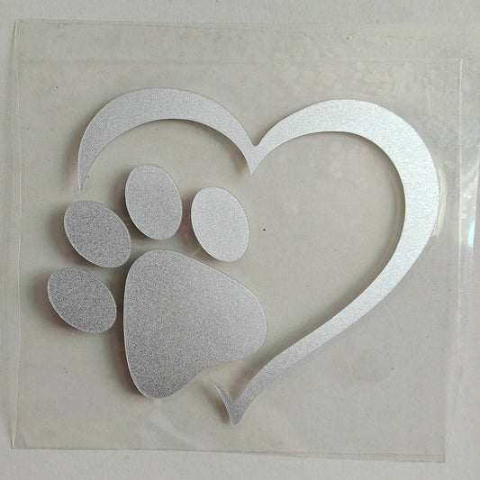 Heart Paw Print Car Decal