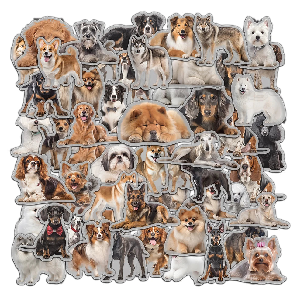 Realistic Multi-Breed Dog Stickers Pack