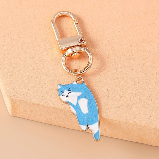 Porte-clés chat en émail mignon