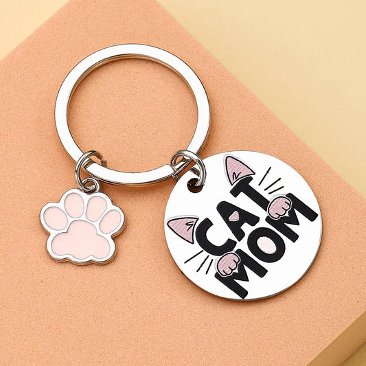 Cat Mom Themed Keychain
