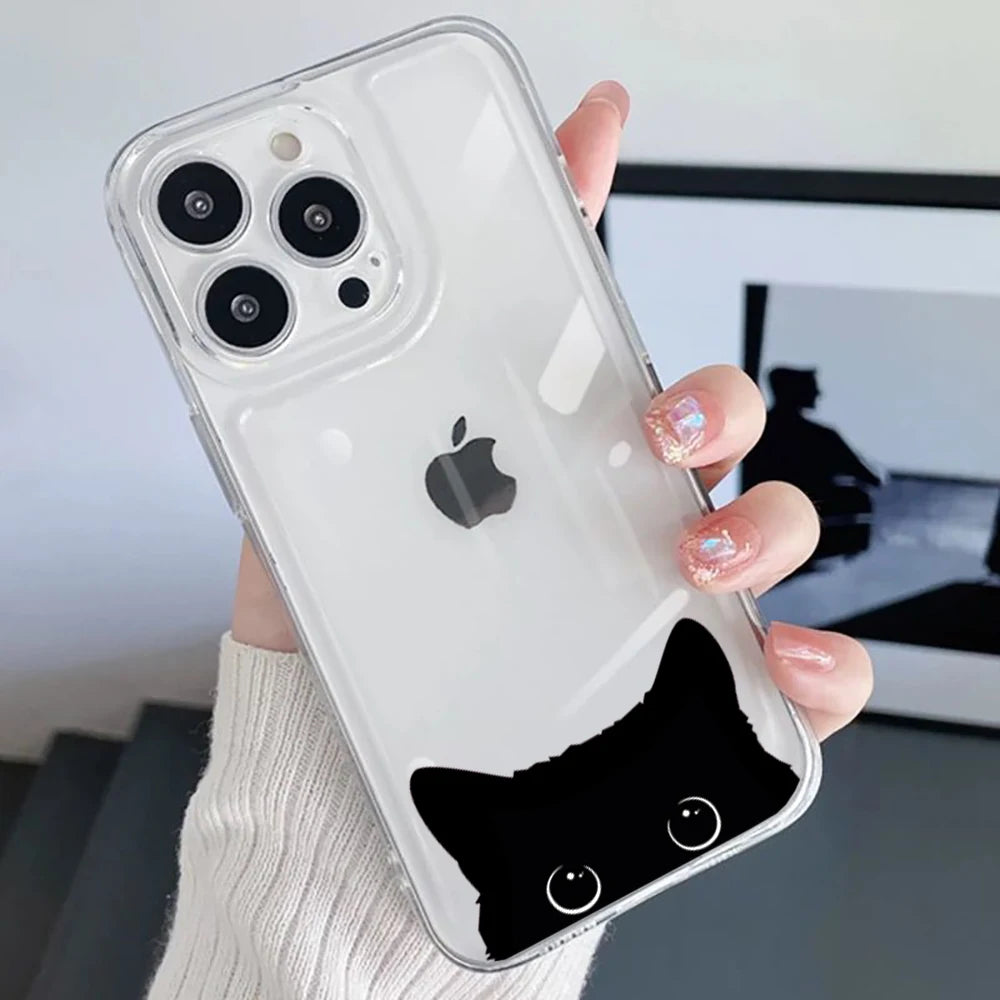 Cartoon Black Cat iPhone Case