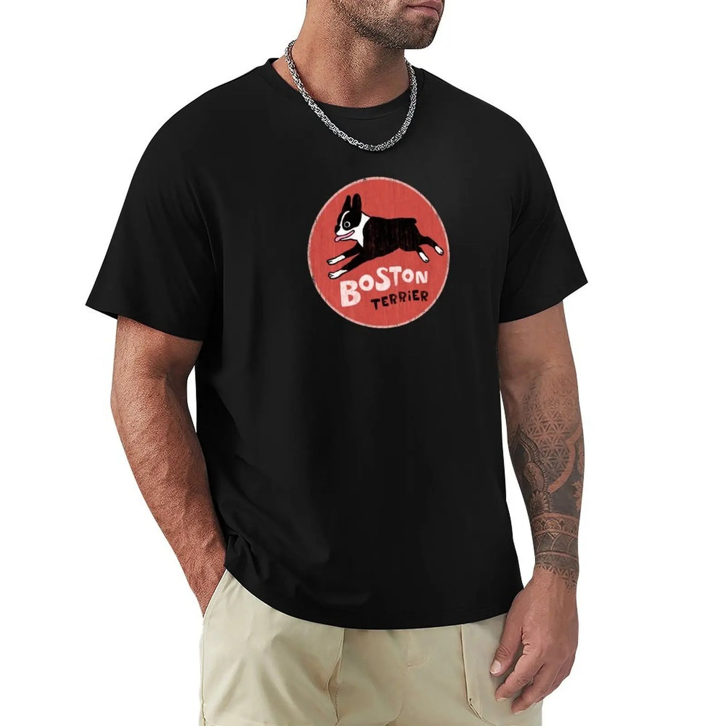 Boston Terrier Jumping Retro Shirt