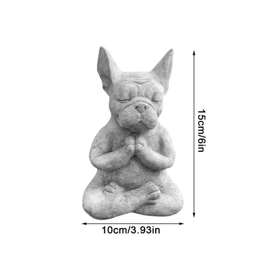 Meditating French Bulldog Garden Statue