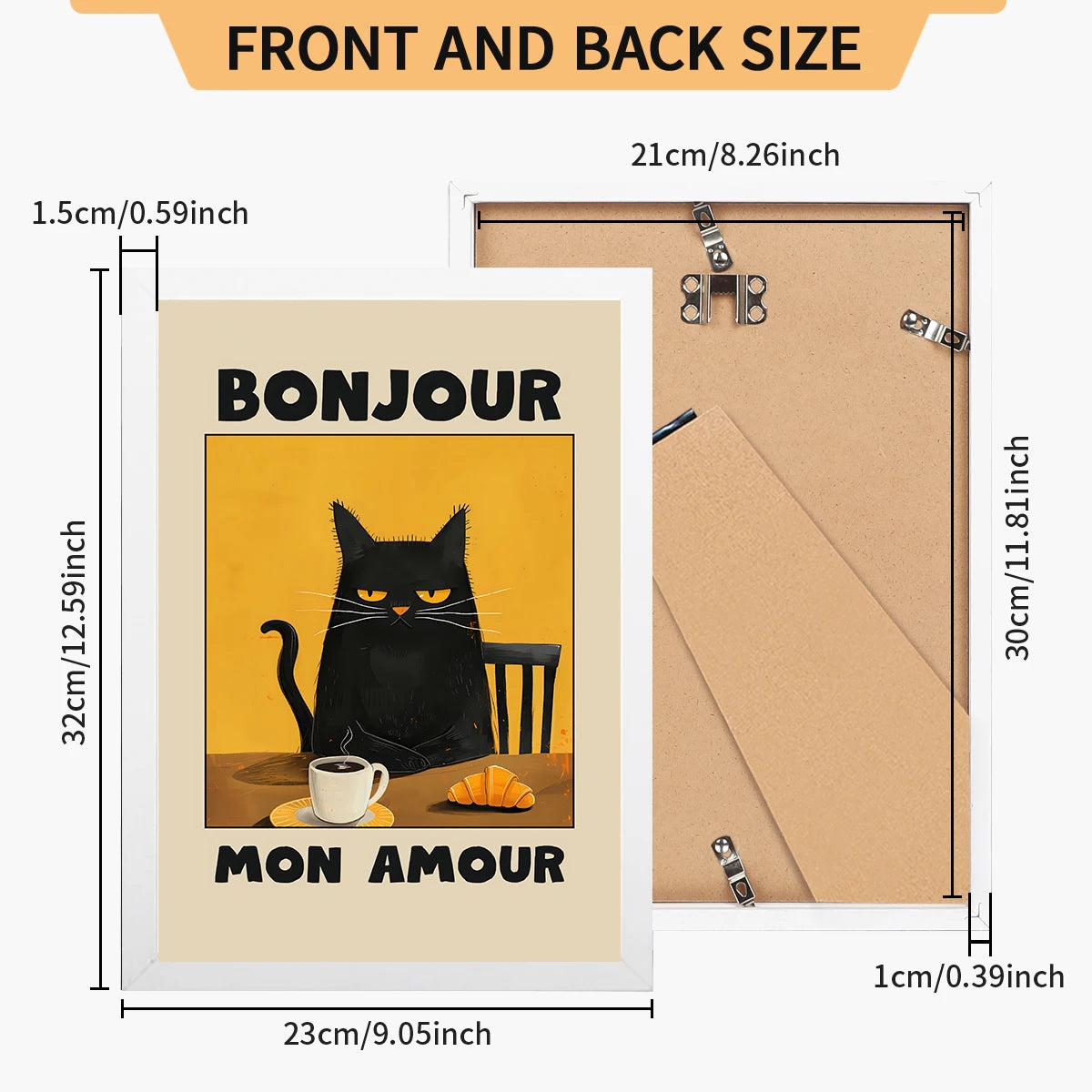 Marco decorativo para gatos "Bonjour Mon Amour"