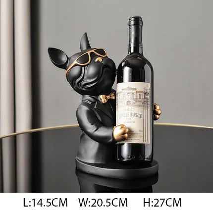 Sophisticated French Bulldog Wine Holder