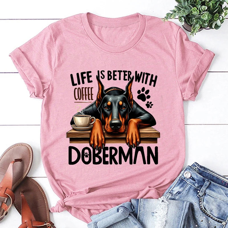 Coffee and Dobermans T-Shirts