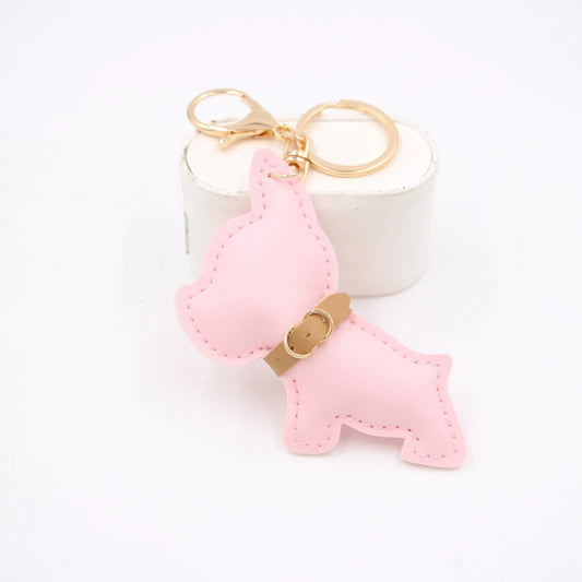 Porte-clés en cuir de chien mignon