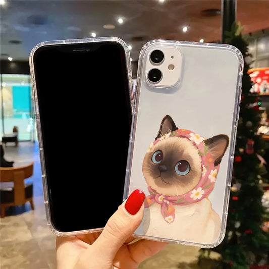 Durchsichtige iPhone-Hülle mit siamesischer Katze