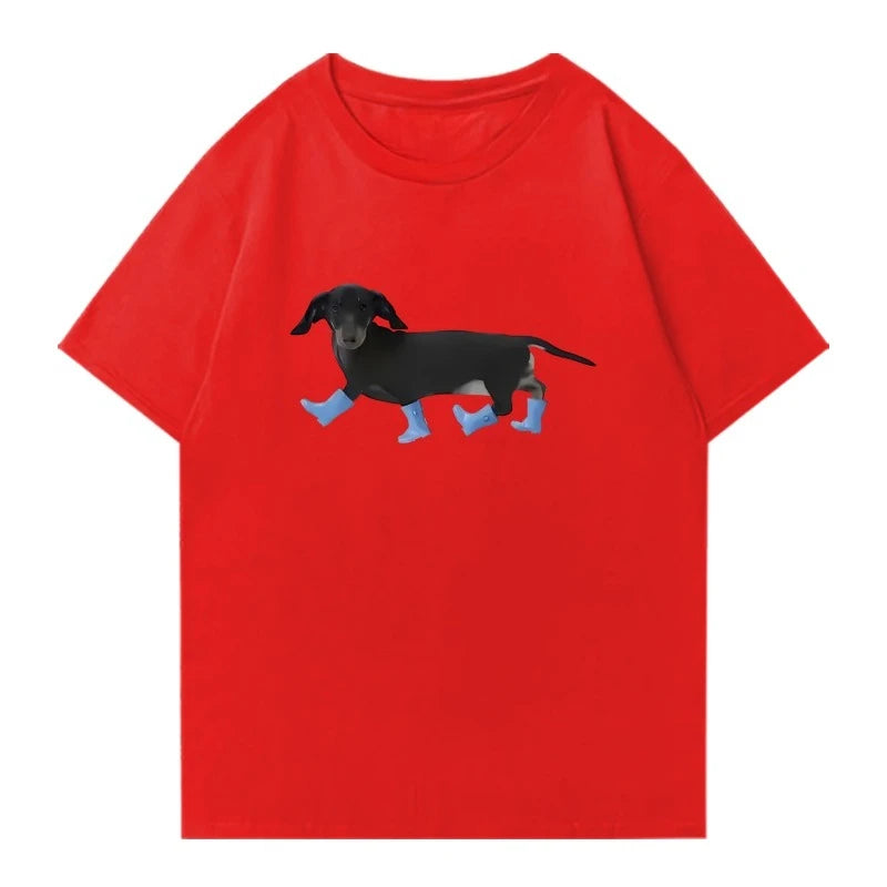 Funny Dachshund Printed Cotton Shirt