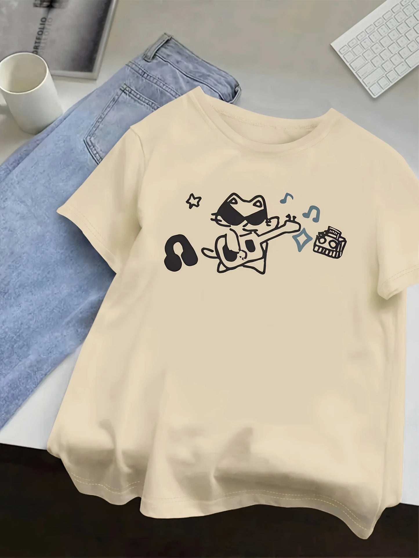 Cat Playing The Guitar Shirt