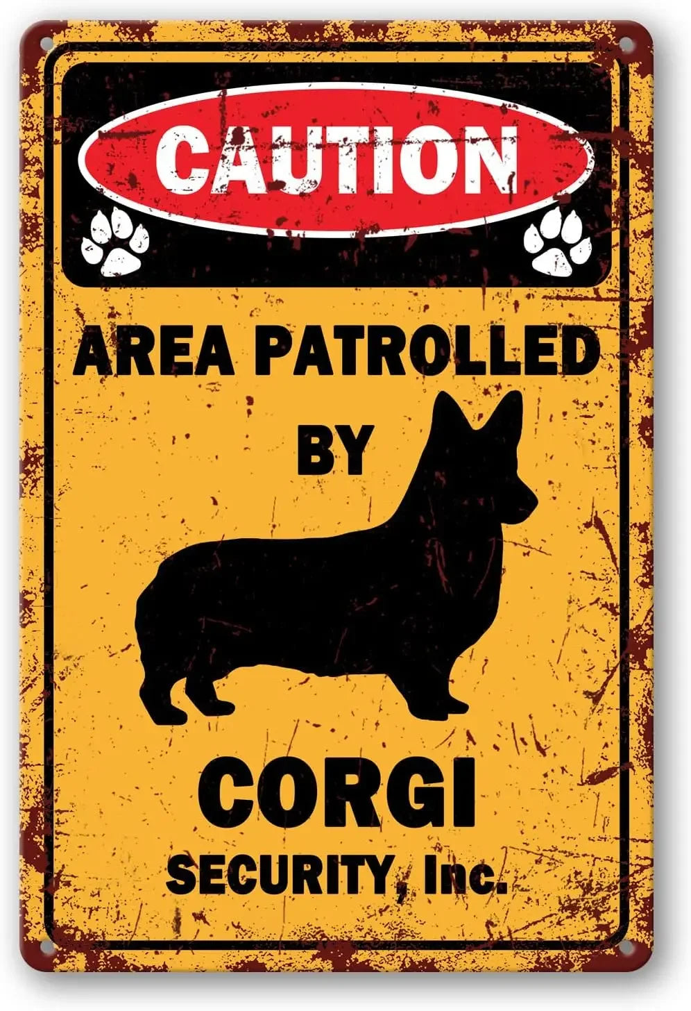 Señal de metal de advertencia de Corgi