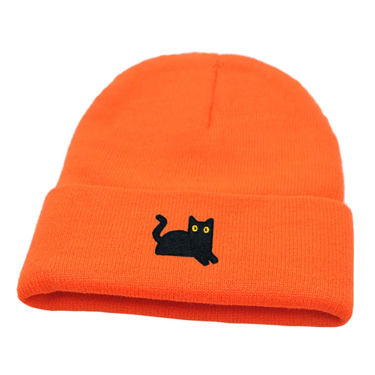 Knitted Pullover Hat Cat