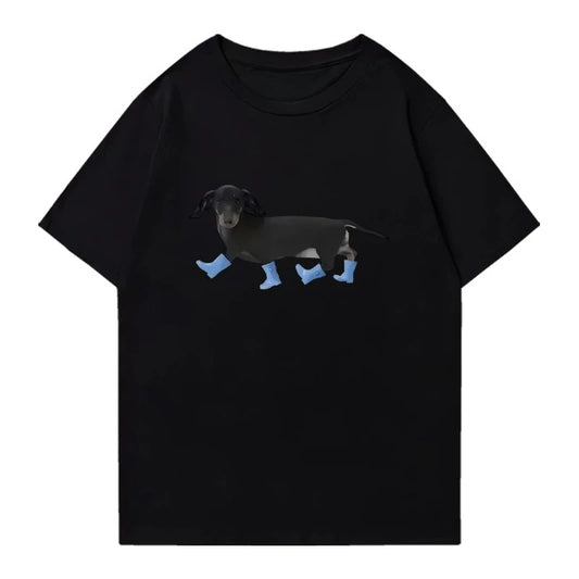 Funny Dachshund Printed Cotton Shirt