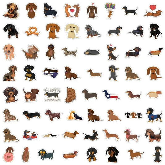 Adorable Cartoon Dachshund Stickers Pack