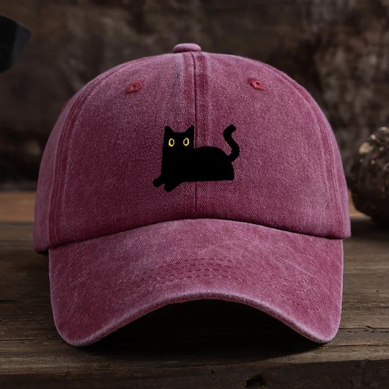 Casquette Imprimé Chat Noir
