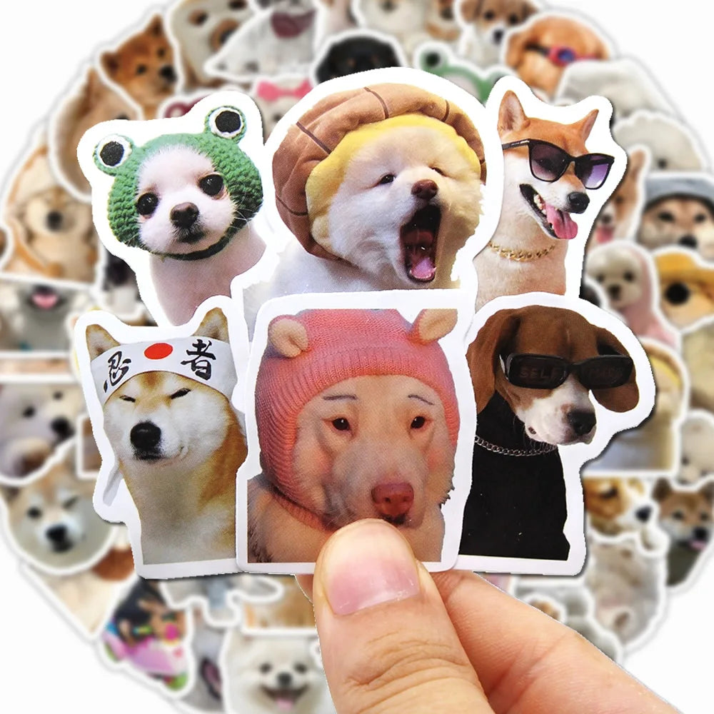 Cute Realistic Dog Costume Stickers Pack