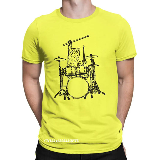 Cat Playing Drums Fun Shirt