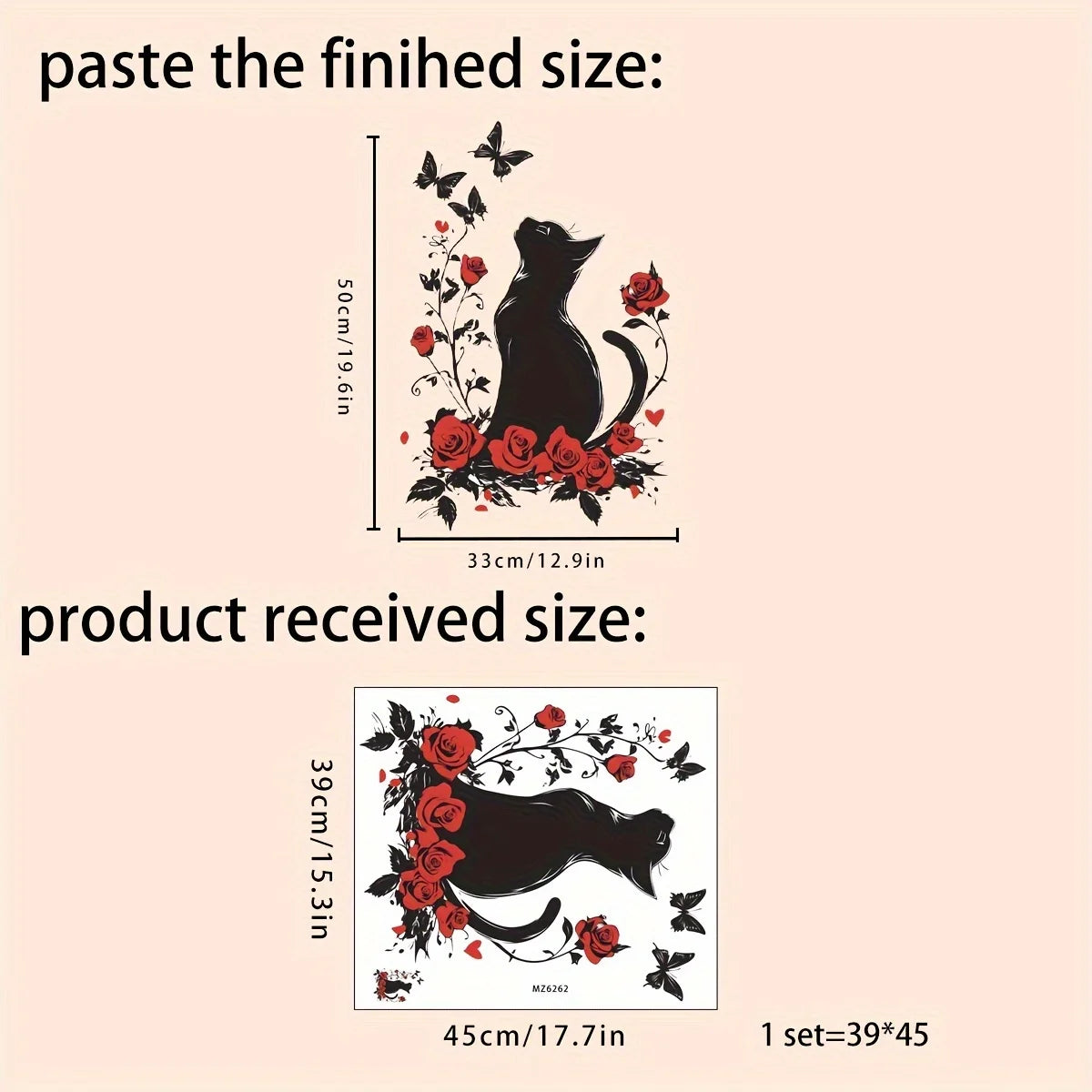 Cat Butterfly Floral Wall Stickers