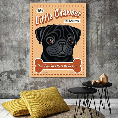 Impressions d’art mural de biscuit de chien vintage