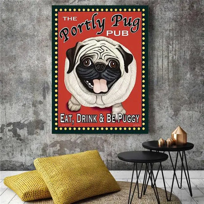 Impressions d’art mural de biscuit de chien vintage